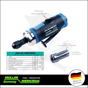 Levegős csiszológép - egyenes -Grinder- 0,75 Hp - MÜLLER