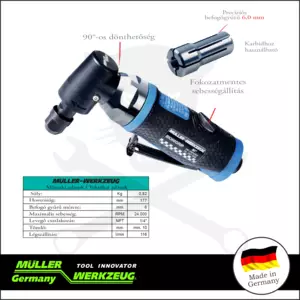 Levegős csiszológép - derékszögű -Grinder- 0,75 Hp - MÜLLER