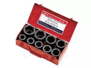Légkulcsfej készlet 1" 9 db-os 24-50 mm 6 lap rövid - Genius