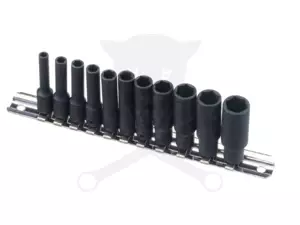 Légkulcsfej készlet 6 lapú 1/4" 11 db-os 4-13 mm metrikus hosszított