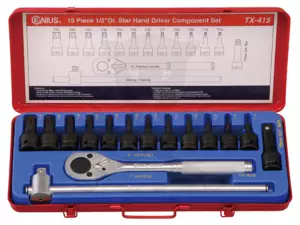 Torx készlet 1/2" 15 db-os Genius