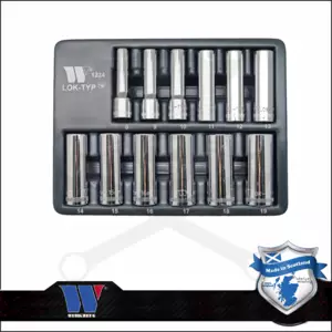 Lok-Typ Dugókulcs készlet 3/8" 12 db-os spec. 6 lap hosszú 8-19 mm -Welzh