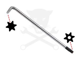 Torxkulcs "L" alakú extra hosszú T10 torx-lyukas torx - BGS