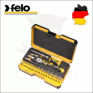 Dugókulcs és bithegy készlet 1/4" 36 részes R-Go - FELO