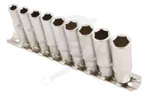 Dugókulcs - crowafej készlet 1/4" 6 lap hosszú COLOS 9 db-os