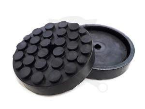 Gumipogácsa csápos emelőhöz 120/110 mm-es peremes+betét-lyukas-pötty