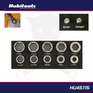 Csavarkiszedő adapter készlet 85%-ig sérült, lesarkalt csavarhoz 8-17 mm