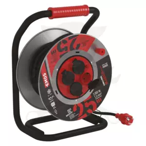 Kábeldob 25 m - IP44 gumi kábel 3 x 1.5 mm2 - W