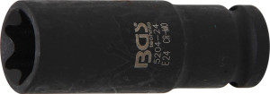 Légkulcsfej 1/2" hosszú belső torx E24