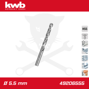 Csigafúró  5,5 mm HSS-G DIN 338 Silver Star, profi - KWB