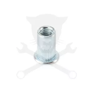 Szegecsanya - Acél - peremes, rovátkált, horganyzott - M6x15- 3.0 mm-ig