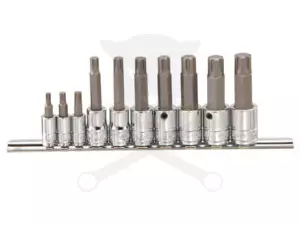 Rátűzőkulcs - crowa+bit készlet 1/4" - 3/8" RIBE 4-14-ig 10 db-os Genius