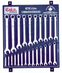 Csillag-villáskulcs készlet 48 db-os /2x24 db/ fali fém - Genius