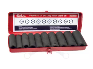 Légkulcsfej készlet 1/2" 10 db 7/16"-1" COLOS hosszú Genius