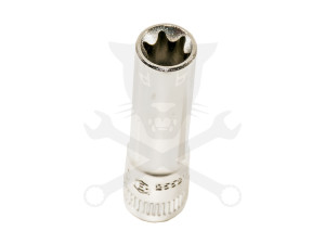 Dugókulcs - crowafej 1/4" belső hosszú torx E08 Genius