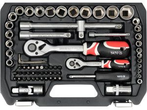 Dugókulcs készlet 1/4" - 1/2" 4-27 mm 72 db-os 6 lapú YATO (YT-3878)