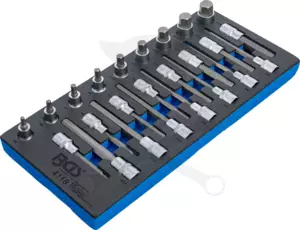 Tálcás BGS Bit imbusz készlet  24 db-os 1/3 - EVA tálcás