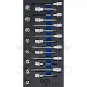 Tálcás BGS Bit spline készlet  22 db-os 1/3 - EVA tálcás