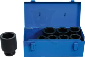 Légkulcsfej készlet 1" 8 db-os 27-50 mm 6 lap rövid - BGS