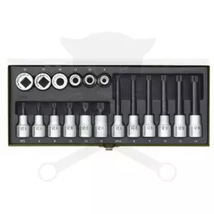 Rátűzőkulcs - crowa+bit 1/2" XZN - készlet 18 db-os - Proxxon