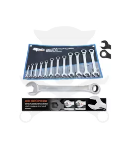 Csillag-villás racsnis készlet 12 db-os COLOS 5/16"-1" QUAD DRIVE SP