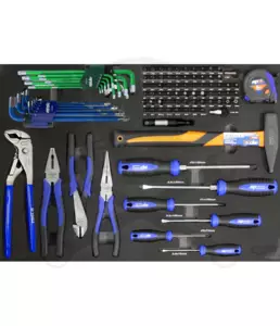 Tálcás SP Tools "M" Kiegészítő Fogó-Kalapács-Csavarhúzó készlet 97db-os