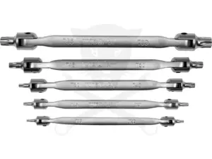 Torx csuklós külső készlet 5 db-os - 10 méret: T15 - T60 - YATO