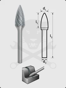Turbómaró 10 x 20 mm csúcsíves forma, hegyes végű, SPG 1020/S6 MX