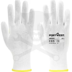 Kesztyű - szerelőkesztyű - fehér poliészter 10 / XL - Portwest
