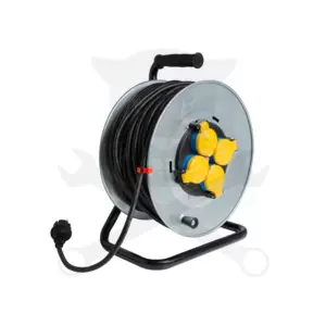 Kábeldob 50 m - IP44 gumi kábel 3 x 1.5 mm2 - 3200W - fém