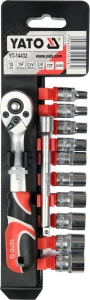 Dugókulcs - crowafej készlet 1/4" 6 lap normál 12 db-os 4-13 mm