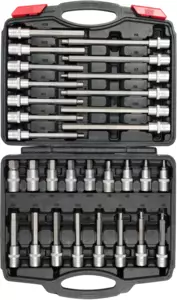 Rátűzőkulcs - crowa+bit készlet 1/2" imbusz 5-19 mm 30 db-os - Yato