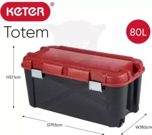 Szerszámos láda Totem egyterű tároló 4 csatos 795x395x370mm 80L CURVER