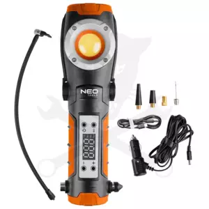 Kompresszor akkus 12V 2Ah 10bar + 4db fej + lámpa + szivargy. adapter -