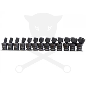 Légkulcsfej készlet 1/2" 12 db 10-24 mm - Csuklós- SP Tools