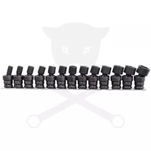 Légkulcsfej készlet 1/2" 12 db 10-24 mm - Csuklós- SP Tools