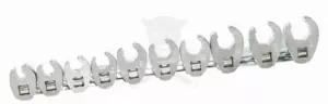 Villáskulcs adapter készlet nyitott 3/8" 10 db-os 10-19 mm "Crowfoot" -