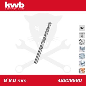 Csigafúró 8,0 mm HSS-G DIN 338 Silver Star, profi - KWB