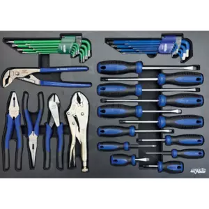 Tálcás SP Tools "M" Fogó + csavarhúzó készlet 35 db-os