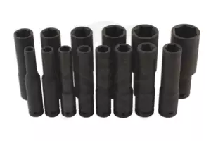 Légkulcsfej készlet 1/2" 14 db 10-32 mm metrikus 120 mm extra hosszú kiv.