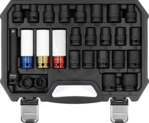 Légkulcsfej készlet 1/2" 24 db  10-24 mm + E10-E24 -