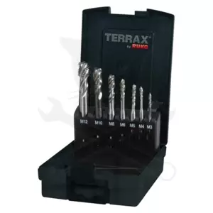Menetfúró készlet gépi  M3-12  HSS csavart hornyú - Terrax