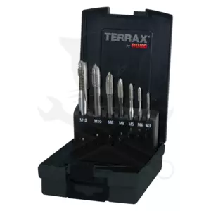 Menetfúró készlet gépi  M3-12  HSS egyenes hornyú - Terrax