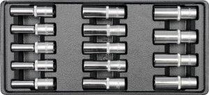 Dugókulcs készlet 14 db-os szerszámos kocsiba tálcás 1/2" - 1/3 - Yato