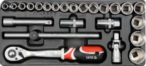 Dugókulcs készlet 24 db-os szerszámos kocsiba tálcás 1/2" - 1/3 - Yato