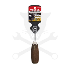 Crowa racsnis kulcs 1/4" 72 fogú forgó fej FA NYELŰ - NON SLIP - Vessel (HRH2-W)