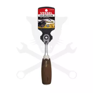 Crowa racsnis kulcs 1/4" 72 fogú forgó fej FA NYELŰ - NON SLIP - Vessel (HRH2-W)