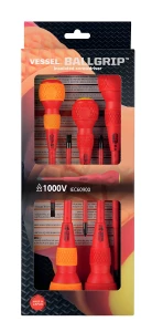 Csavarhúzó készlet 5 db-os SL+PH+PZ - gömb markolat - VDE 1000V -