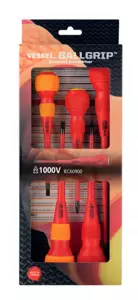 Csavarhúzó készlet 5 db-os SL+PH+PZ - gömb markolat - VDE 1000V -