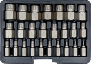 Csavarkiszedő készlet - sérült fejű csavarokhoz Torx-XZN-Imbusz 25 db-os
